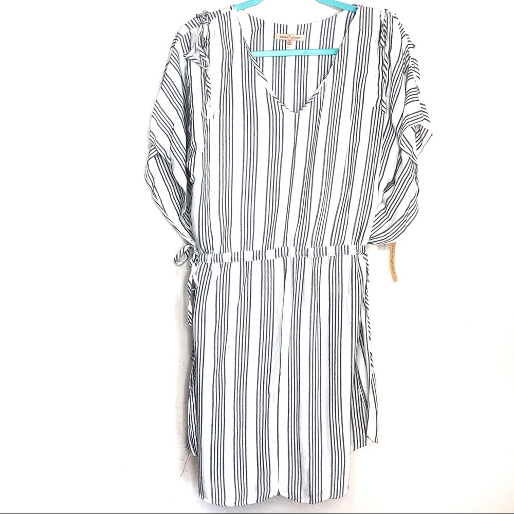 Gibson Latimer Black and White Striped Dress